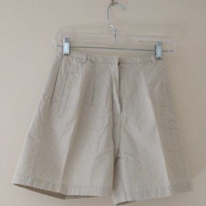 Petite Sophisticate  Off-White Cotton Shorts